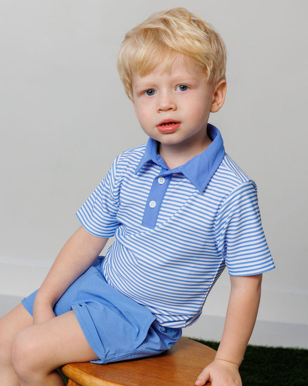 Sky Blue Thin Stripe Polo
