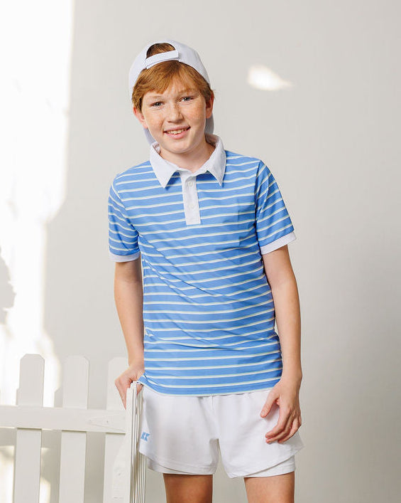 Sky Blue Baseline Stripe Polo