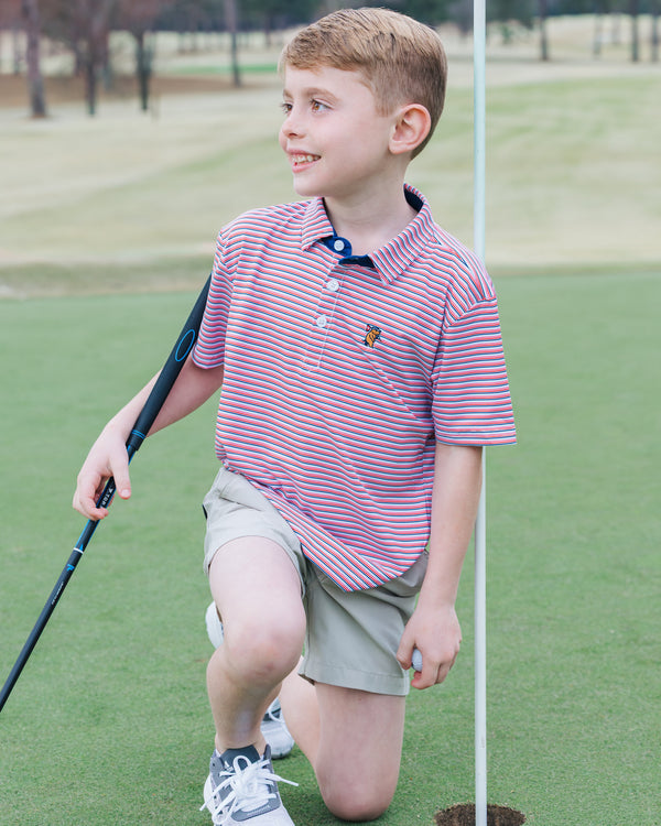 Youth Independence Polo- Red/White/Blue