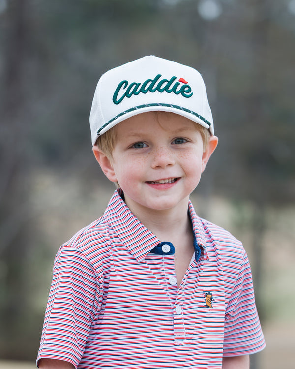 Youth Caddie Performance Rope Hat- White/Green