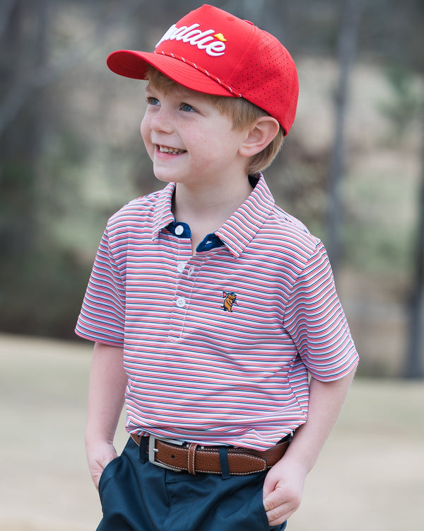 Youth Independence Polo- Red/White/Blue