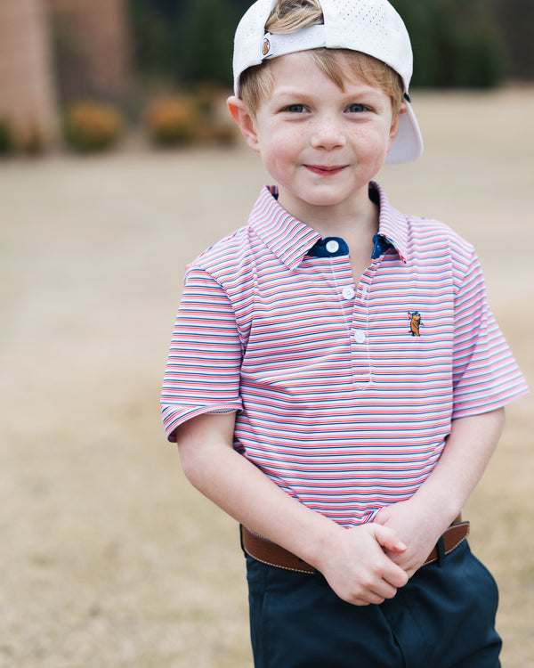 Youth Independence Polo- Red/White/Blue