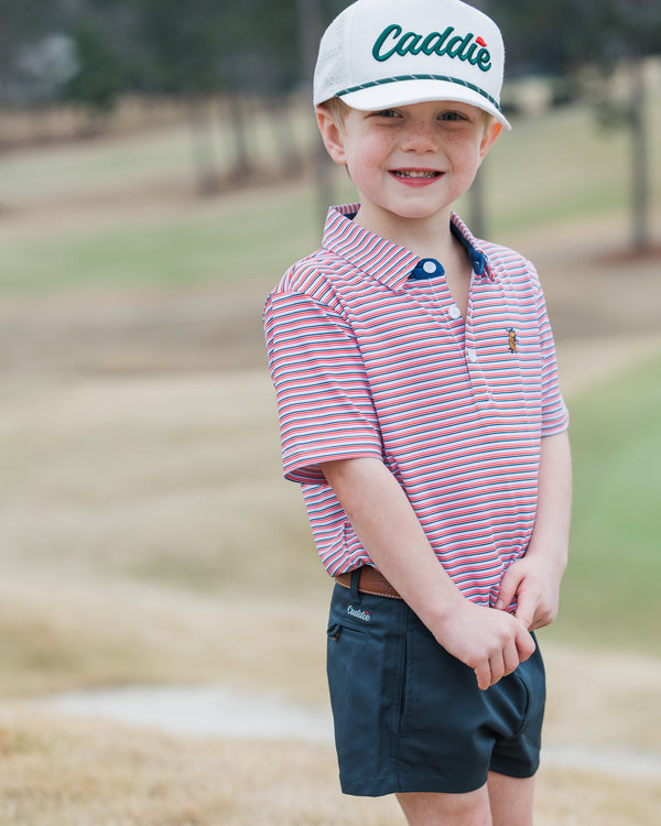 Youth Independence Polo- Red/White/Blue
