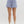 Solid High-Waisted Shorts- Misty Blue