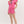 Solid Jersey Knit Flutter Short Set- Pink