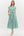Collared Floral Print Dress- Green