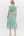 Collared Floral Print Dress- Green