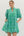 Floral Print Puff Sleeve Dress- Green