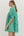 Floral Print Puff Sleeve Dress- Green