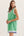 Contrast Sleeveless Dress- Green