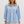 Contrast Ruffle Neck Popover Top- Blue