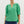 Band Collar Slit Neck Top- Green