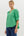 Band Collar Slit Neck Top- Green
