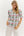 Floral Pattern Ruffle Pullover Top- Magenta