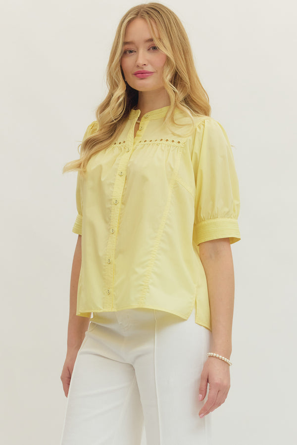 Button Up Blouse- Yellow
