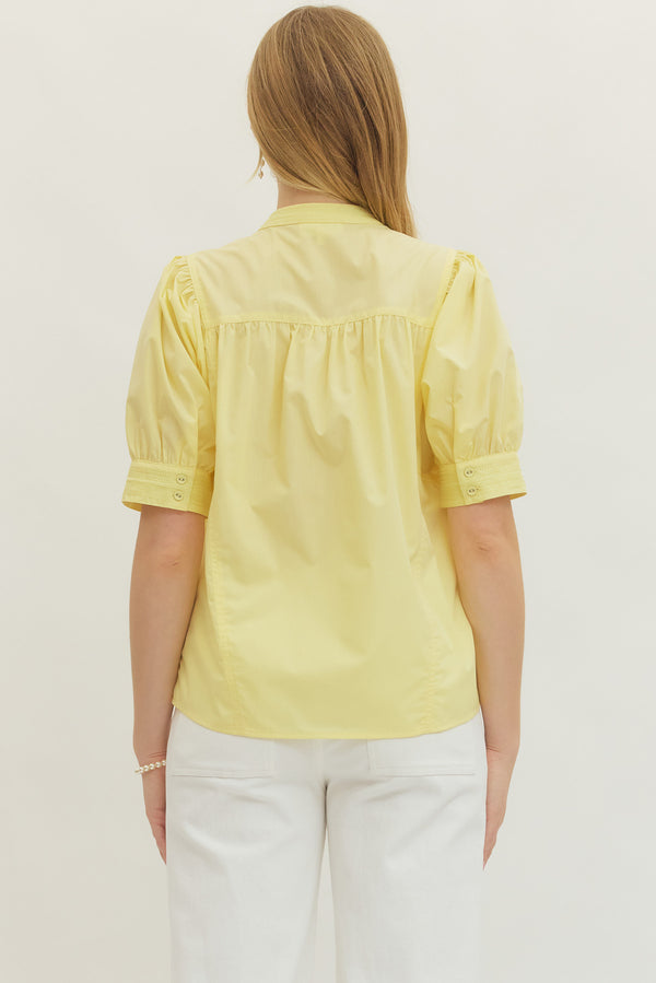 Button Up Blouse- Yellow
