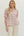 Botanical Print Puff Sleeve Top- Pink