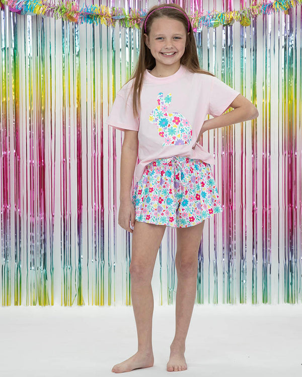 Spring Floral Butterfly Flowy Shorts