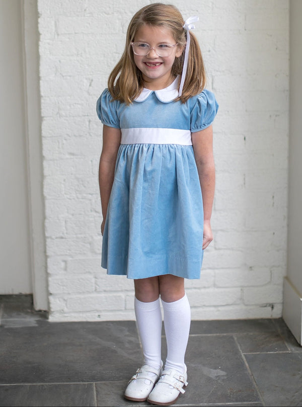 Elenor Dress- Beaufort Blue Velvet
