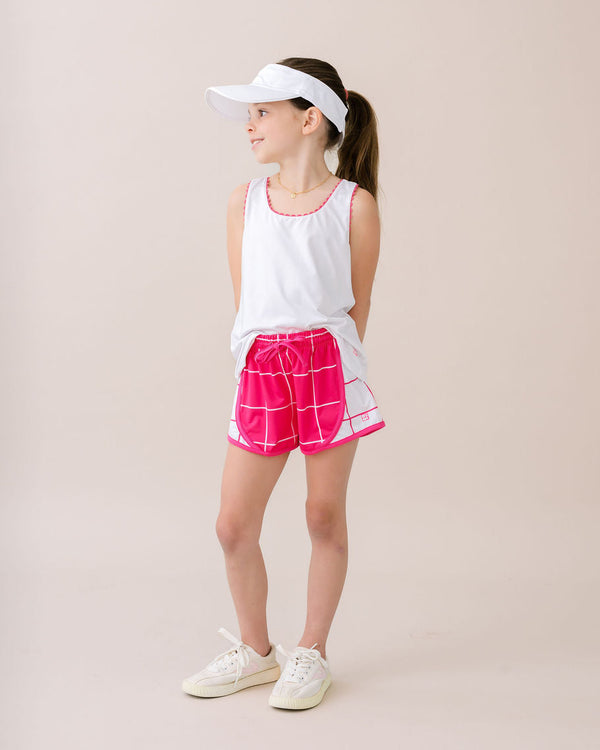Elise Short- Power Pink Windowpane