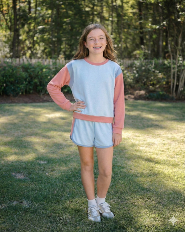 Lake Blue & Pembroke Pink Knit Set