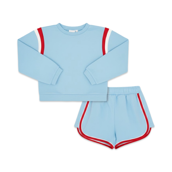 Game Day Set- Light Blue W/ Red & White
