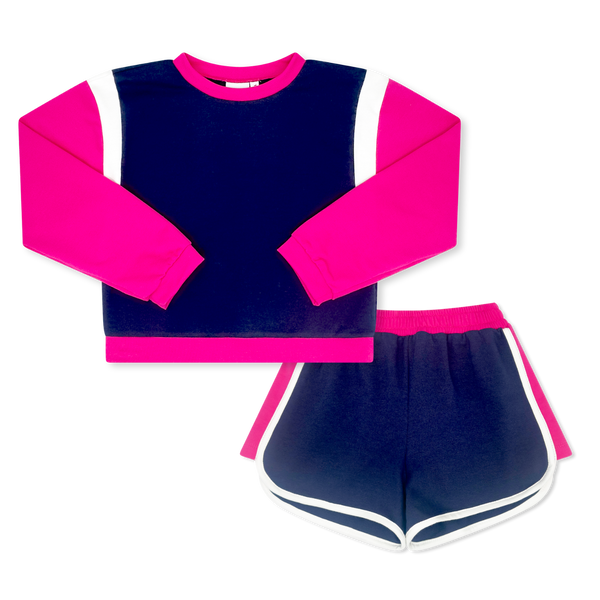 Hudson Bay Navy & Pembroke Pink Knit Set