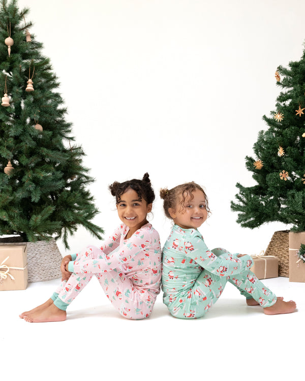 Golfing Santa And Elves L/S Loungewear Set