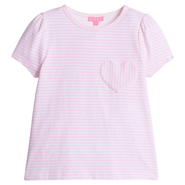 Essential Tee- Pink Stripe
