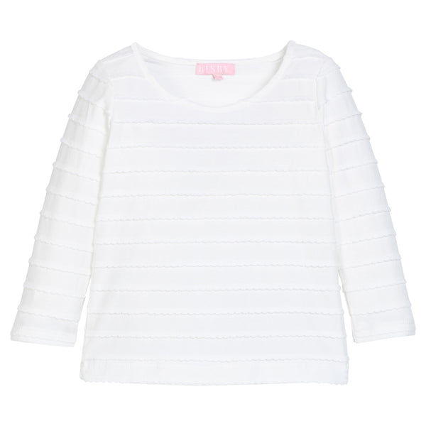 Essential Tee - White Scallop