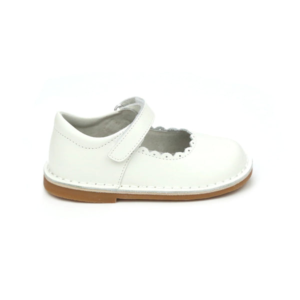 Caitlin Scalloped Mary Jane- Off White