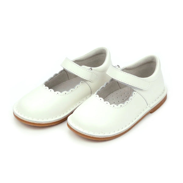 Caitlin Scalloped Mary Jane- Off White
