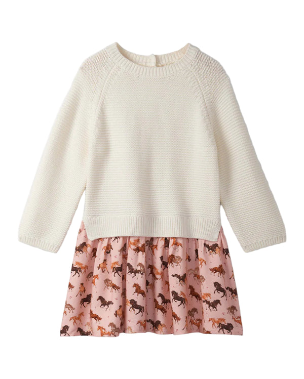 Tinsel Horses Mixed Media Sweater Dress