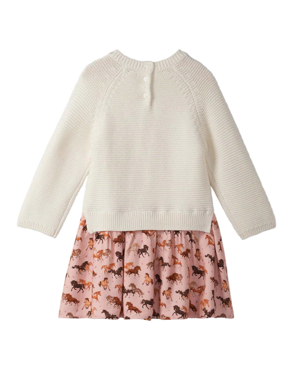 Tinsel Horses Mixed Media Sweater Dress