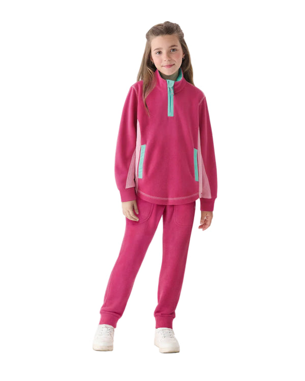Raspberry Rose 1/4 Zip Mock Neck