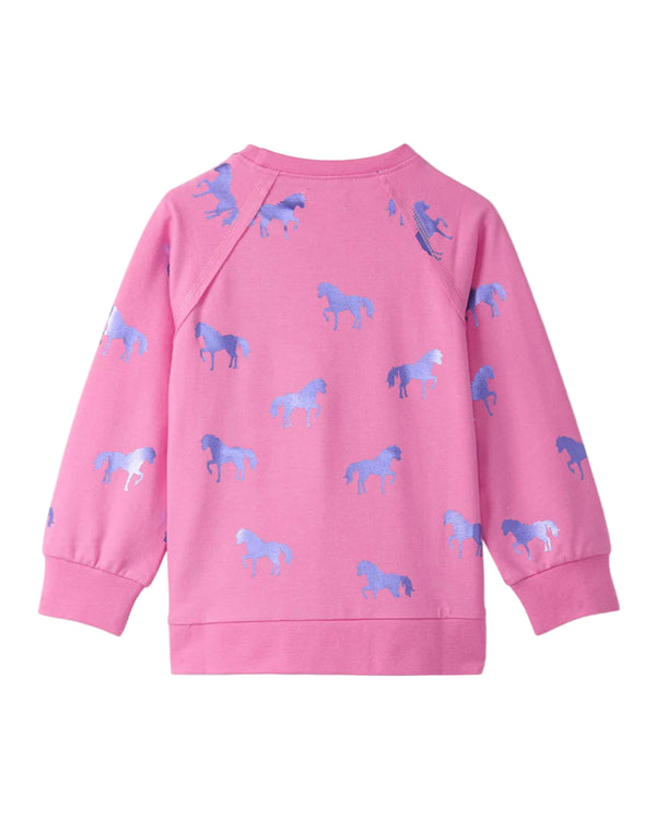 Shimmer Horses Raw Edge Pullover