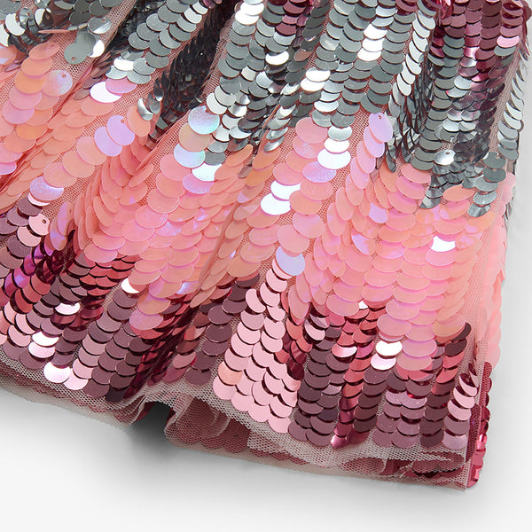 Blossom Gradient Sequin Skirt- Pink