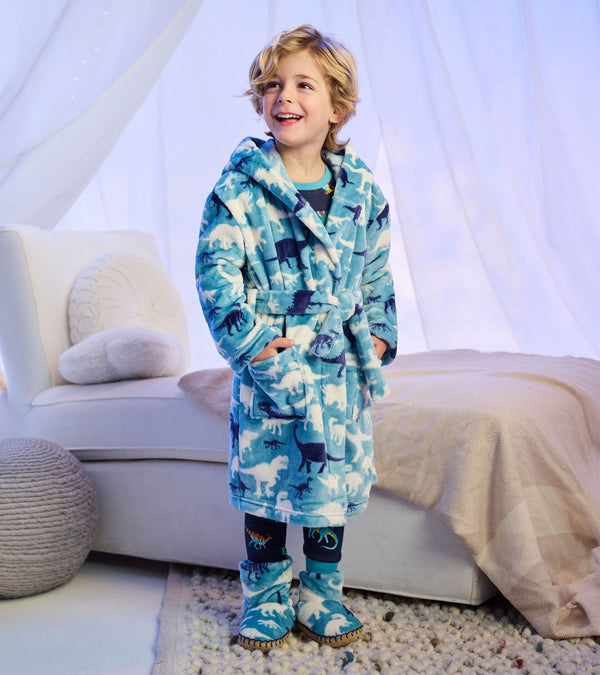 Dino Silhouette Fleece Slippers