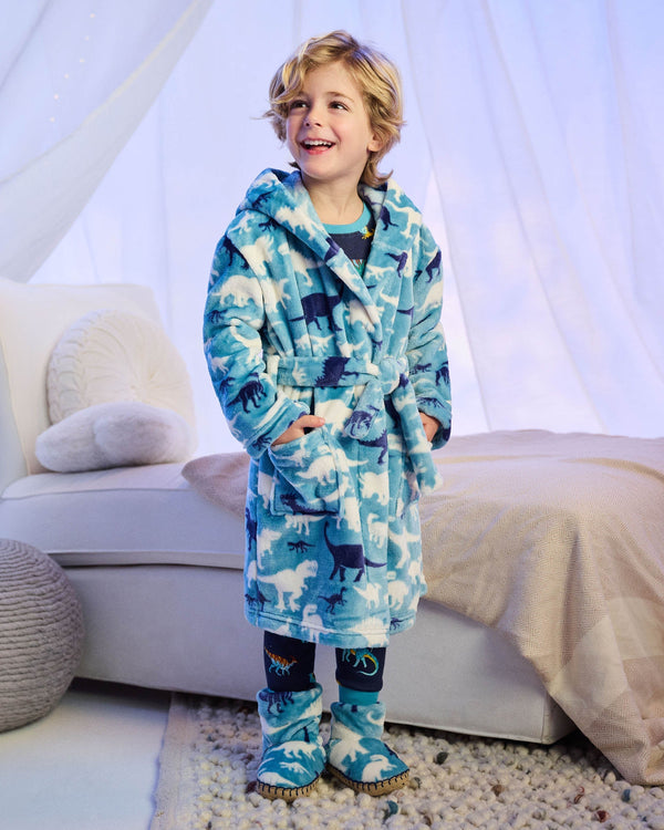 Dino Silhouette Fuzzy Fleece Robe