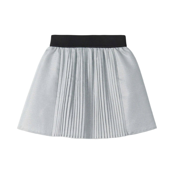 Silver Glitter Pleated Fun Skirt
