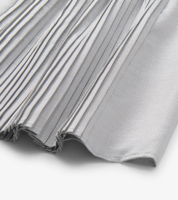 Silver Glitter Pleated Fun Skirt