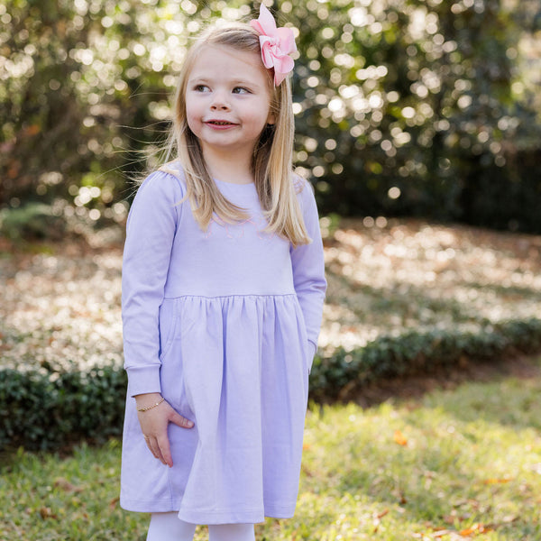 Bows Sidney Sweatshirt Dress- Lavender