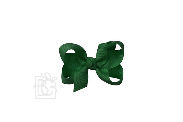 Grosgrain Bow On Clip- Forest Green