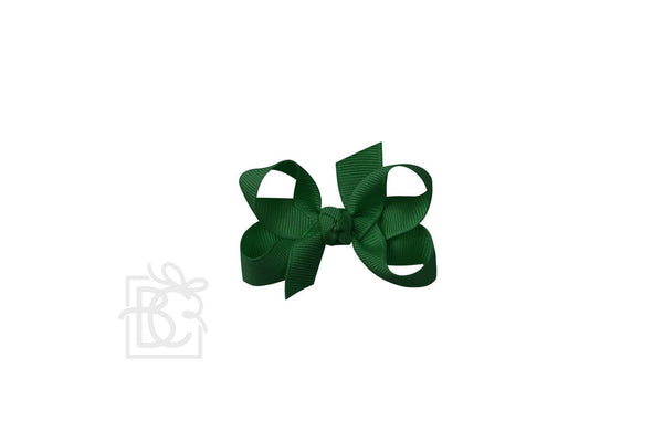 Grosgrain Bow On Clip- Forest Green