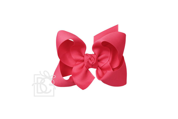 Grosgrain Bow On Clip- French Pink