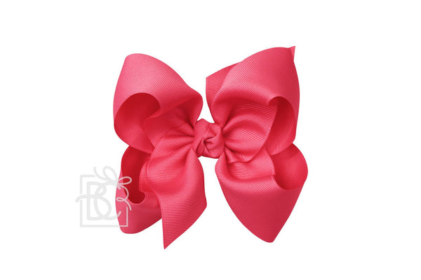 Grosgrain Bow On Clip- French Pink