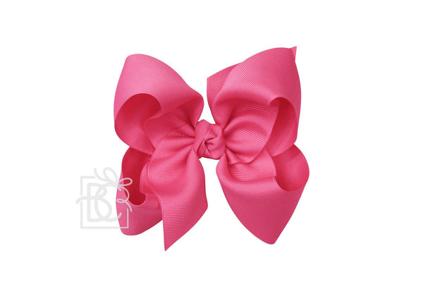 Grosgrain Bow On Clip- Fuchsia