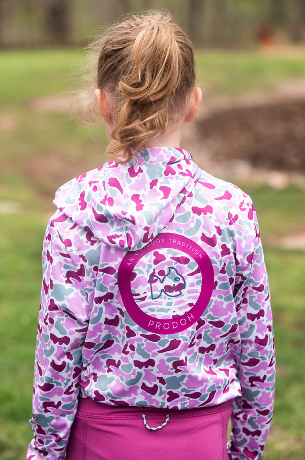 Pro Performance Hoodie Shirt- Orchid Break Point Camo