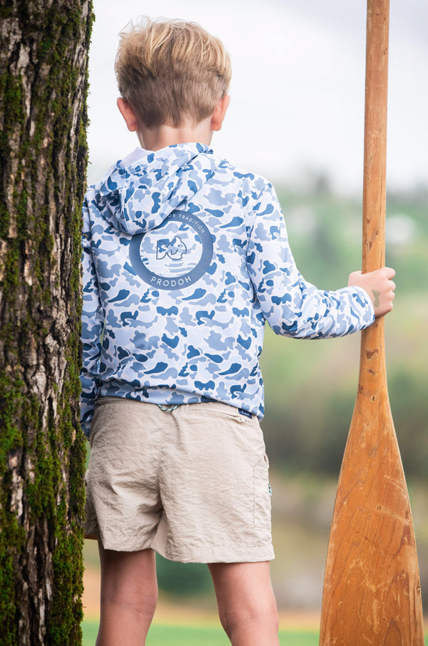 Pro Performance Hoodie Shirt- Blue Break Point Camo