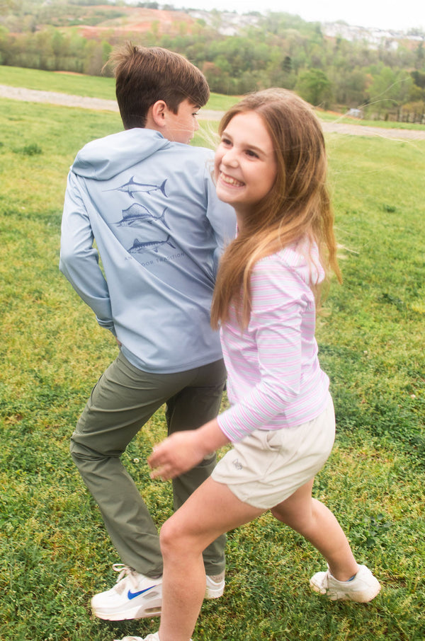 Pro Performance Billfish Hoodie Shirt- Ashley Blue